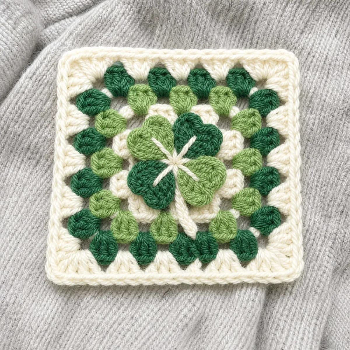 Lucky Four-Leaf Clover Granny Square — A Beginner’s Charm crochet pattern